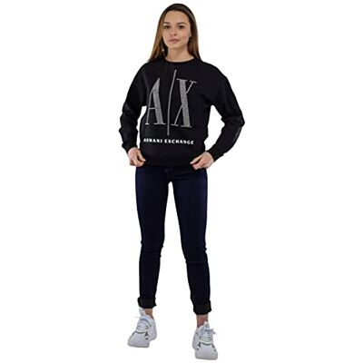 Armani Studded Icon Felpa, Maglia di Tuta, Donna, Nero, M Armani Studded Icon Felpa, Maglia di Tuta, Donna, Nero, M