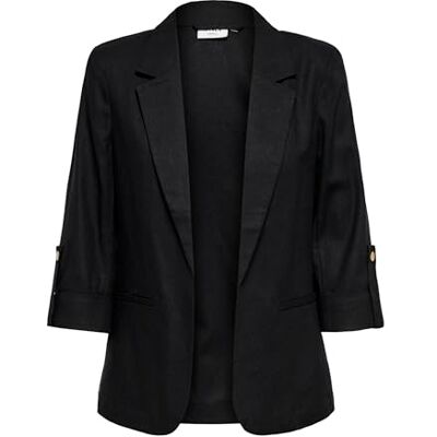 Only Onlgoa 3/4 Unline Linen Bl Blazer CC TLR, Nero, 40 Only Onlgoa 3/4 Unline Linen Bl Blazer CC TLR, Nero, 40