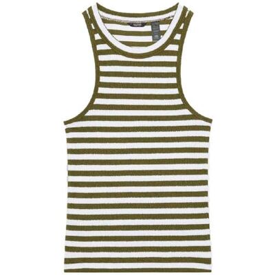 Dockers Canotta da Donna a Costine, Avocado Stripe, L Dockers Canotta da Donna a Costine, Avocado Stripe, L