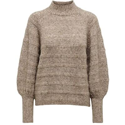 Only Onlcelina Life L/S High-Pullover CC Knt Maglione, Nocciola/Dettaglio: mélange, M Donna Only Onlcelina Life L/S High-Pullover CC Knt Maglione, Nocciola/Dettaglio: mélange, M Donna