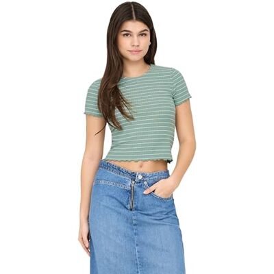 Only Onlemma Stripe S/S Top Jrs, Giadeite., S Only Onlemma Stripe S/S Top Jrs, Giadeite., S