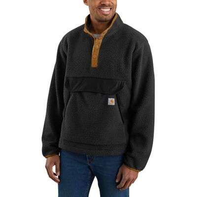Carhartt RELAXED FIT FLEECE PULLOVER, Giacca in Pile, Uomo, Black, S Carhartt RELAXED FIT FLEECE PULLOVER, Giacca in Pile, Uomo, Black, S