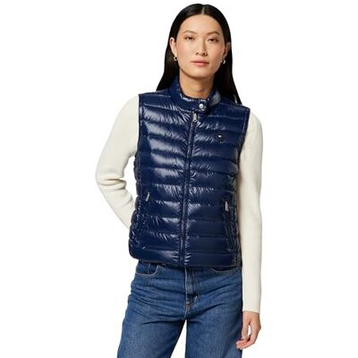 Tommy Hilfiger Donna Gilet con Collo a Lupetto, Blu (Dark Night Navy), M Tommy Hilfiger Donna Gilet con Collo a Lupetto, Blu (Dark Night Navy), M