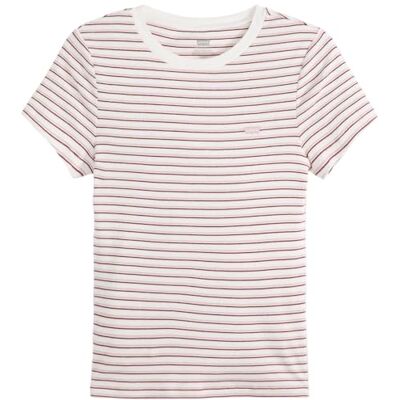 Levis Maglietta a Maniche Corte da Donna Essential Housemark, Gianna Stripe Zephyr, XS Levis Maglietta a Maniche Corte da Donna Essential Housemark, Gianna Stripe Zephyr, XS