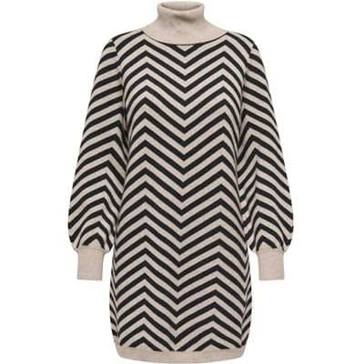 Only Rollneck Pattern Dress at Onljulia LS Abito Modello Collo Alto A KN, Cocco tostato, M Donna Only Rollneck Pattern Dress at Onljulia LS Abito Modello Collo Alto A KN, Cocco tostato, M Donna