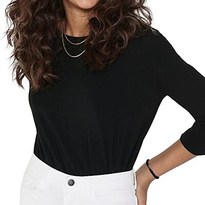 Only NOS Donna Onlglamour 3/4 Top Jrs Noos T-Shirt Not Applicable, Nero (Black Black), X-Small Only NOS Donna Onlglamour 3/4 Top Jrs Noos T-Shirt Not Applicable, Nero (Black Black), X-Small