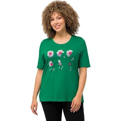 Ulla Popken T-Shirt Blütenzauber, Verde, 48/50 IT Donna Ulla Popken T-Shirt Blütenzauber, Verde, 48/50 IT Donna
