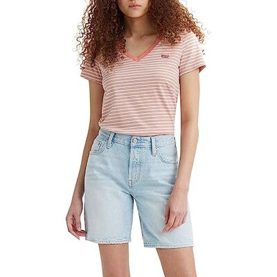 Levis Perfect V-neck, T-shirt Donna, Indigo Stripe Terra Cotta, XXS Levis Perfect V-neck, T-shirt Donna, Indigo Stripe Terra Cotta, XXS