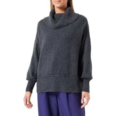 Only Onlhazel LS Cowlneck BF Knt, Grigio Scuro mélange, M Only Onlhazel LS Cowlneck BF Knt, Grigio Scuro mélange, M