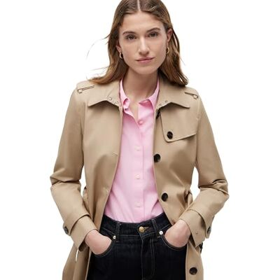 Tommy Hilfiger Donna Giacca Heritage Single Breasted Trench Giacca da Mezza Stagione, Beige (Nos Beige), XL Tommy Hilfiger Donna Giacca Heritage Single Breasted Trench Giacca da Mezza Stagione, Beige (Nos Beige), XL