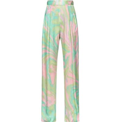 Pinko PENATI Pantalone Satin Stampa Splash Pinko PENATI Pantalone Satin Stampa Splash