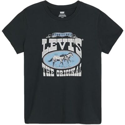 Levis The Perfect Tee, T-Shirt Donna, Horse Poster Pirate Black, S Levis The Perfect Tee, T-Shirt Donna, Horse Poster Pirate Black, S