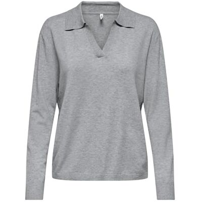Only Onlibi LS Polo Knt Nca, Ultimate Grey, L Only Onlibi LS Polo Knt Nca, Ultimate Grey, L