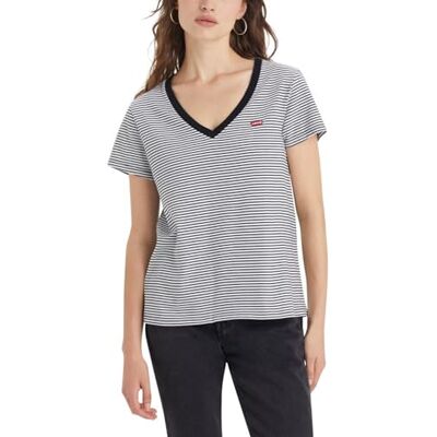 Levis Perfect V-neck, T-shirt Donna, Annalise Stripe Cloud Dancer, XL Levis Perfect V-neck, T-shirt Donna, Annalise Stripe Cloud Dancer, XL