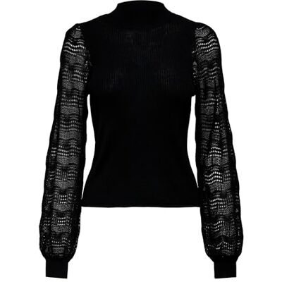 Only Onlannelina LS Maglia a Collo Alto, Nero, M Only Onlannelina LS Maglia a Collo Alto, Nero, M