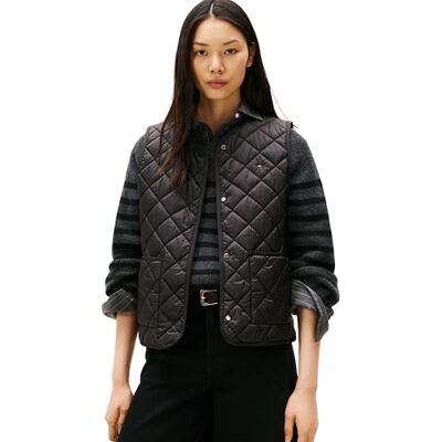 Tommy Hilfiger Donna Gilet Padded Quilted Gilet Imbottito, Nero (Black), M Tommy Hilfiger Donna Gilet Padded Quilted Gilet Imbottito, Nero (Black), M