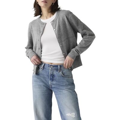 Levis Cardigan da Donna Tara Super Soft Girocollo Cardi, Dark Heather Gray Br, XS Levis Cardigan da Donna Tara Super Soft Girocollo Cardi, Dark Heather Gray Br, XS