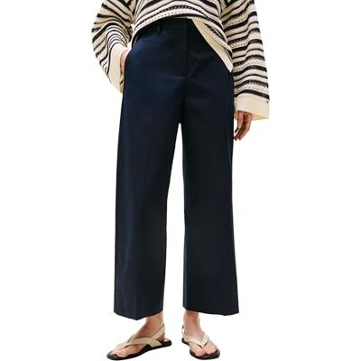 Tommy Hilfiger Donna Chino Cotton Ankle Wide Leg, Blu (Dark Night Navy), 52 Tommy Hilfiger Donna Chino Cotton Ankle Wide Leg, Blu (Dark Night Navy), 52