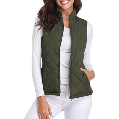 fuinloth Gilet Donna Smanicato Primaverile Autunno Invernale Panciotto Dritto Giacche Leggeri Senza Maniche Giacca Verde M fuinloth Gilet Donna Smanicato Primaverile Autunno Invernale Panciotto Dritto Giacche Leggeri Senza Maniche Giacca Verde M