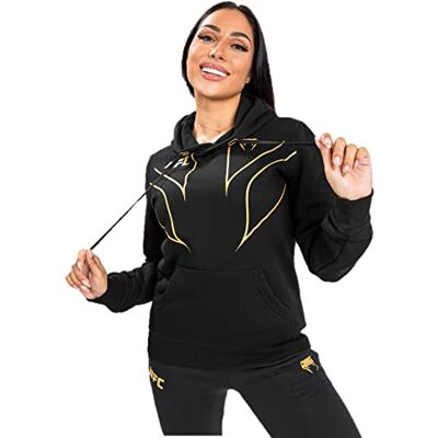 VENUM UFC Fight Night 2.0 Replica Felpa con Cappuccio da Donna, Nero/Oro, XS VENUM UFC Fight Night 2.0 Replica Felpa con Cappuccio da Donna, Nero/Oro, XS