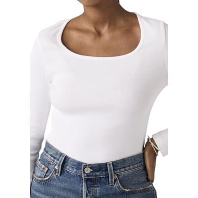 Levis Essential Sqrd Neck Long Sleeve Bright W Levis Essential Sqrd Neck Long Sleeve Bright W