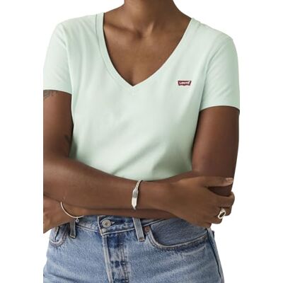 Levis T-Shirt da Donna Perfect con Scollo a V, Blu Pallido, L Levis T-Shirt da Donna Perfect con Scollo a V, Blu Pallido, L
