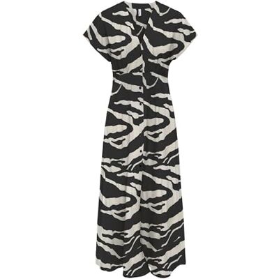 Only Onlnova Life Vis Mollie Abito Lungo AOP, Nero, XL Only Onlnova Life Vis Mollie Abito Lungo AOP, Nero, XL