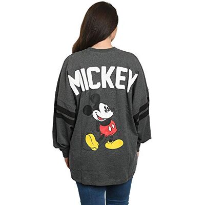 Disney Maglia da Donna Oversize Mickey Minnie Mouse Manica Lunga, Carbone, M Disney Maglia da Donna Oversize Mickey Minnie Mouse Manica Lunga, Carbone, M