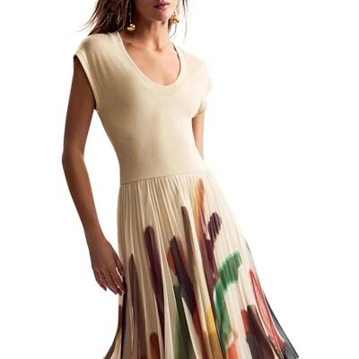 Desigual Brushes Xxss Lacroix Dress, Bianco, XS Donna Desigual Brushes Xxss Lacroix Dress, Bianco, XS Donna
