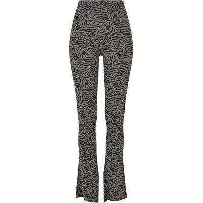 Urban Classics Ladies High Waist Zebra Boot Cut Leggings, Asfalto/Nero, S Donna Urban Classics Ladies High Waist Zebra Boot Cut Leggings, Asfalto/Nero, S Donna