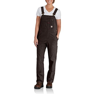 Carhartt , Salopette Rugged Flex® in cotone canvas, Loose Fit Donna, Marrone scuro, XL Carhartt , Salopette Rugged Flex® in cotone canvas, Loose Fit Donna, Marrone scuro, XL