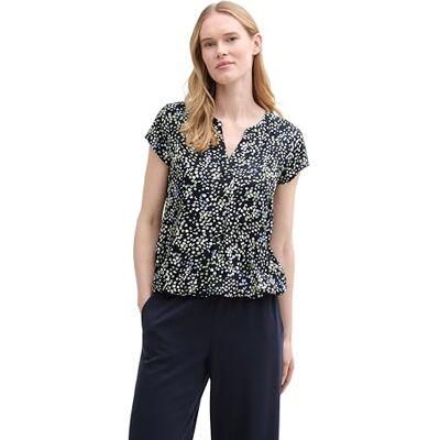 TOM TAILOR Camicetta Donna, 37369 – Multicolore Navy DOT Structure, 42 TOM TAILOR Camicetta Donna, 37369 – Multicolore Navy DOT Structure, 42