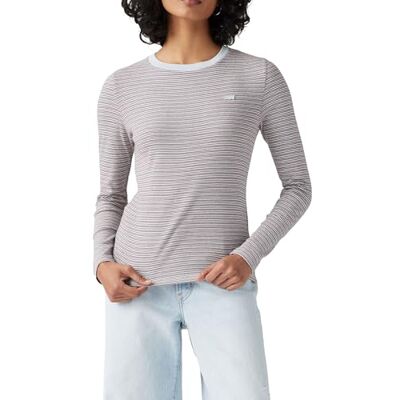 Levis Maglietta a Maniche Lunghe Essential Housemark da Donna, Cielo a Strisce Monte Rio, XS Levis Maglietta a Maniche Lunghe Essential Housemark da Donna, Cielo a Strisce Monte Rio, XS