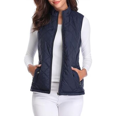 fuinloth Gilet Donna Smanicato Primaverile Autunno Invernale Panciotto Dritto Giacche Leggeri Senza Maniche Giacca Blu Scuro XS fuinloth Gilet Donna Smanicato Primaverile Autunno Invernale Panciotto Dritto Giacche Leggeri Senza Maniche Giacca Blu Scuro XS