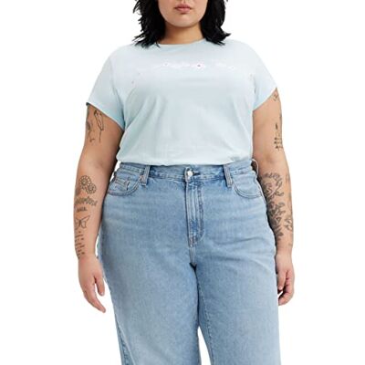 Levis Plus Size Graphic Authentic Tee Maglietta Donna, Easy Floral Stripe Omphalodes, 1XL Levis Plus Size Graphic Authentic Tee Maglietta Donna, Easy Floral Stripe Omphalodes, 1XL