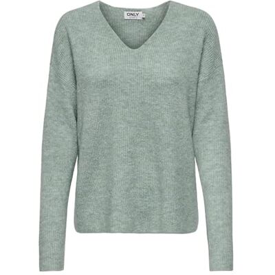 Only Onlcamilla Maglione con Scollo a V L/S Knt Noos, Blu Surf, S Only Onlcamilla Maglione con Scollo a V L/S Knt Noos, Blu Surf, S