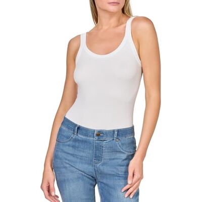 Golden Lady Canotta Micro Costina, 098A Bianco, M/L Golden Lady Canotta Micro Costina, 098A Bianco, M/L