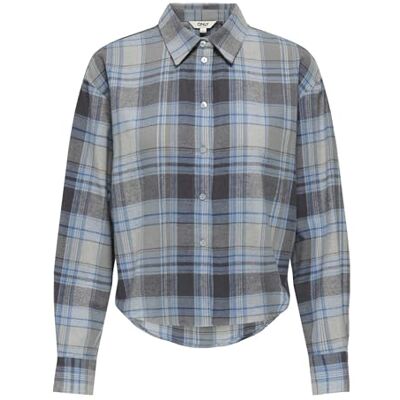 Only Onljilda LS Check Shirt Wvn, Chiaro Grigio Melange, L Only Onljilda LS Check Shirt Wvn, Chiaro Grigio Melange, L