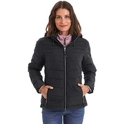 Killtec Women's Giubbotto effetto piumino con cappuccio staccabile con zip Skane WMN Quilted JCKT A, black, 46, Killtec Women's Giubbotto effetto piumino con cappuccio staccabile con zip Skane WMN Quilted JCKT A, black, 46,