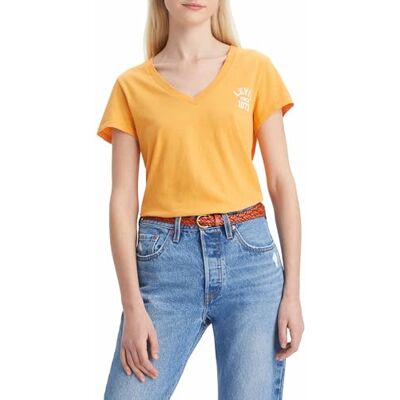 Levis Collo Grafico Perfetto, T-shirt Donna, Since 1873 Golden Nugget, XS Levis Collo Grafico Perfetto, T-shirt Donna, Since 1873 Golden Nugget, XS
