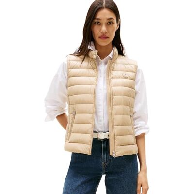 Tommy Hilfiger Donna Gilet con Collo a Lupetto, Beige (Beige), XL Tommy Hilfiger Donna Gilet con Collo a Lupetto, Beige (Beige), XL