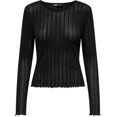 Only Onlcarlotta L/S Top Noos Jrs Maglietta a maniche lunghe, Donna, Nero, XL Only Onlcarlotta L/S Top Noos Jrs Maglietta a maniche lunghe, Donna, Nero, XL