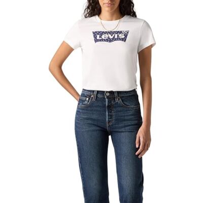 Levis The Perfect Tee, T-Shirt Donna, Maya Fuzzy DOT BW Fi, XXS Levis The Perfect Tee, T-Shirt Donna, Maya Fuzzy DOT BW Fi, XXS