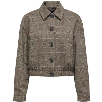 Only Onlricca Life Check Jacket Otw Giacca a Quadri, Marrone foca, M Donna Only Onlricca Life Check Jacket Otw Giacca a Quadri, Marrone foca, M Donna