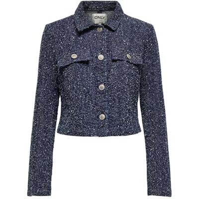Only Jacket Onlaman L/S DNM-Giacca Qyt, Blu Jeans Scuro, x_l Donna Only Jacket Onlaman L/S DNM-Giacca Qyt, Blu Jeans Scuro, x_l Donna