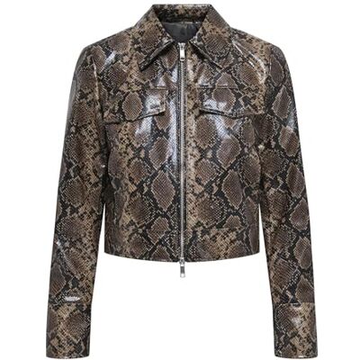 Only Jacket Onlparis-Giacca Snake Otw, Crema di Cocoa, x_l Donna Only Jacket Onlparis-Giacca Snake Otw, Crema di Cocoa, x_l Donna