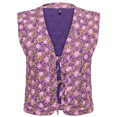 Only Onlnovella Quilt S/L Tie Vest Wvn, Viola Amaranto, M Donna Only Onlnovella Quilt S/L Tie Vest Wvn, Viola Amaranto, M Donna