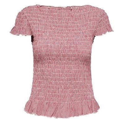 Only Onlcelle Life cap Smock Boatneck Top Jrs, Barbados Ciliegia, M Donna Only Onlcelle Life cap Smock Boatneck Top Jrs, Barbados Ciliegia, M Donna
