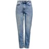 Only Onlveneda Life Mom Jeans Rea7452, Denim Blu Chiaro, L / 32L Donna