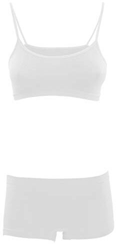 Toocool Completo Intimo Bambina Danza Microfibra Brassiere Reggiseno Pantaloncini TZ078 [4-6,Bianco]